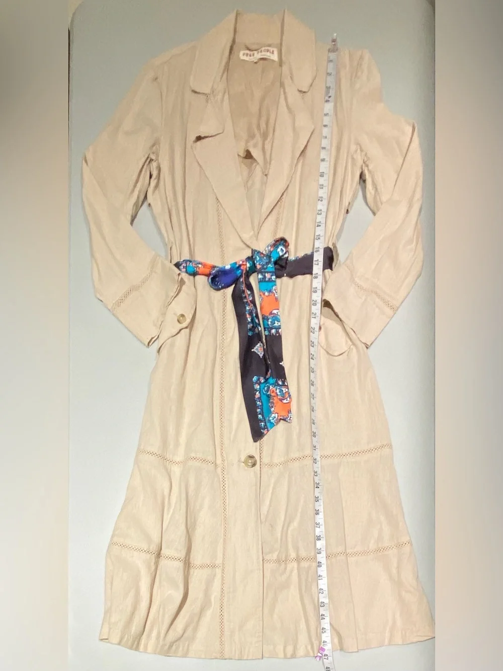 Free People Rory Linen-Blend Duster Trench Dress, size XS